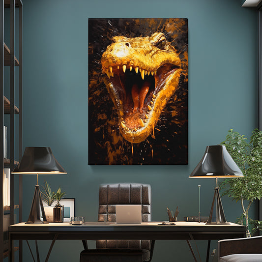 Imposing T-Rex Roar Canvas Print ArtLexy 1 Panel 16"x24" inches 