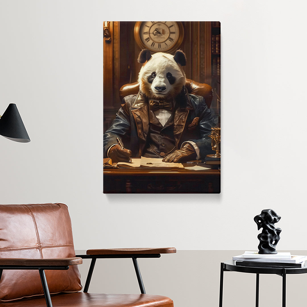 Executive Panda in Suit Portrait Canvas Print ArtLexy   