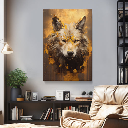 Intense Wolf Gaze Canvas Print ArtLexy 1 Panel 16"x24" inches 