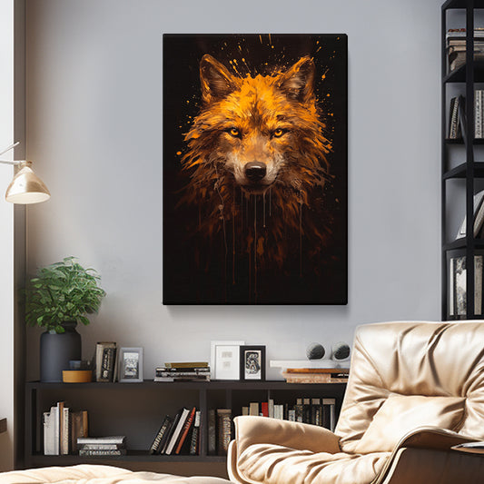 Fiery Orange Fox Portrait Canvas Print ArtLexy 1 Panel 16"x24" inches 