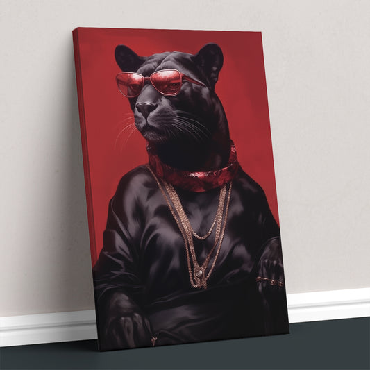 Panther in Black Attire Canvas Print ArtLexy 1 Panel 16"x24" inches 