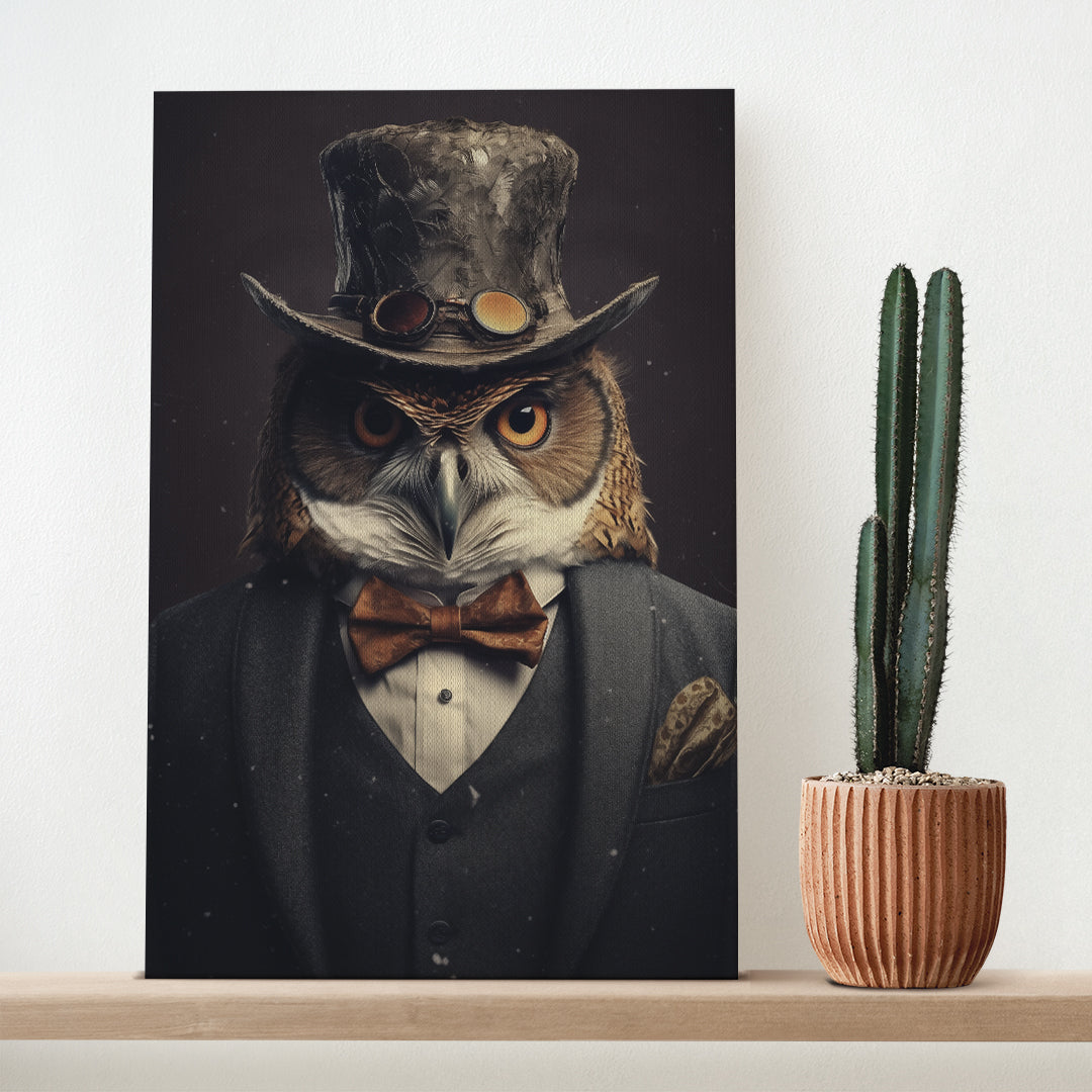Victorian Steampunk Owl Canvas Print ArtLexy   