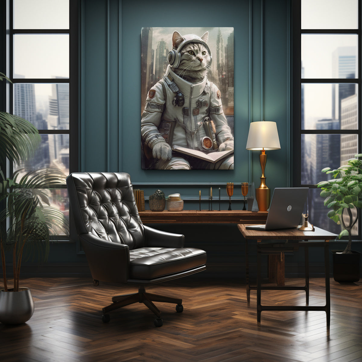 Cosmic Explorer Cat in Astronaut Suit Canvas Print ArtLexy   
