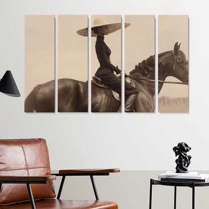 Beautiful Woman Rider on Horse Canvas Print ArtLexy   