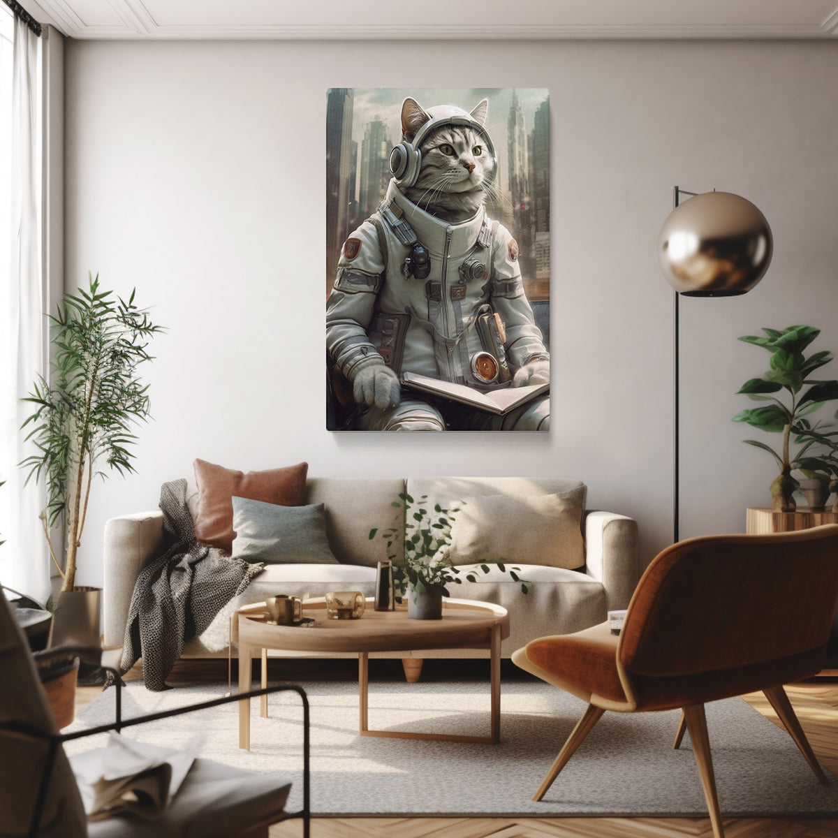 Cosmic Explorer Cat in Astronaut Suit Canvas Print ArtLexy   