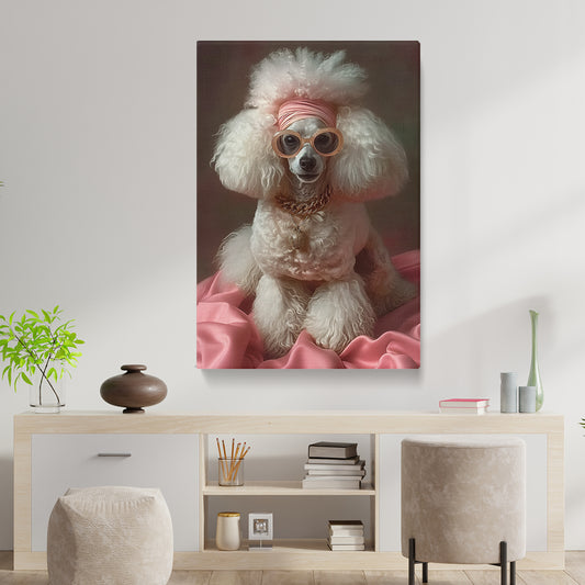 Stylish Poodle with Sunglasses Canvas Print ArtLexy 1 Panel 16"x24" inches 
