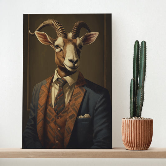 Gentleman Goat in Suit Canvas Print ArtLexy 1 Panel 16"x24" inches 