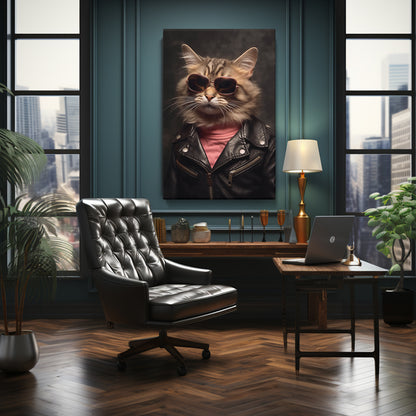 Chic Feline in Sunglasses Canvas Print ArtLexy   