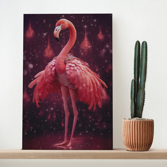 Dancing Flamingo in Sparkling Bodice Canvas Print ArtLexy 1 Panel 16"x24" inches 