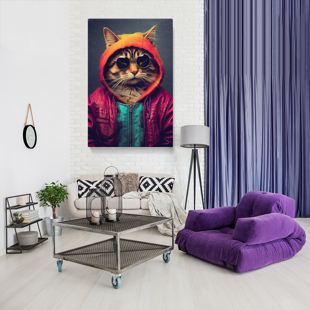 Chic Tabby Cat in Sunglasses Canvas Print ArtLexy   
