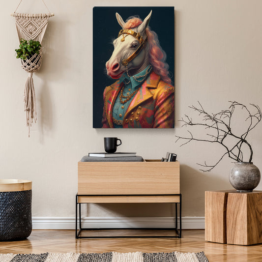 Baroque Horse in Opulent Blazer Canvas Print ArtLexy 1 Panel 16"x24" inches 