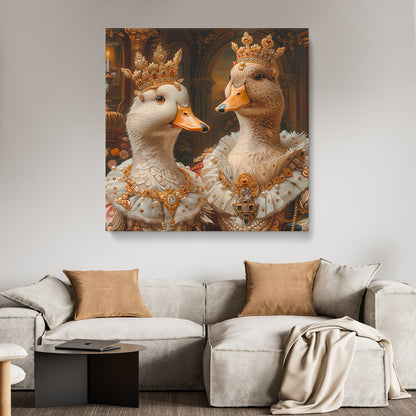 Royal Ducks Adorned in Jewels Canvas Print ArtLexy   