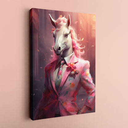 Whimsical Horse in Pink Suit Canvas Print ArtLexy   