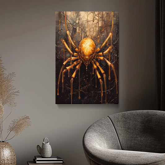 Gleaming Golden Spider Canvas Print ArtLexy   