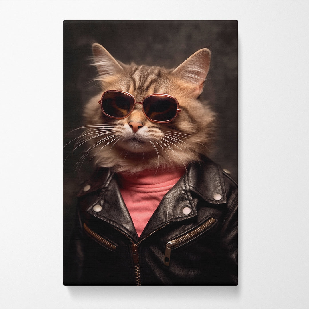 Chic Feline in Sunglasses Canvas Print ArtLexy   
