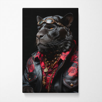 Avant-Garde Panther with Steampunk Goggles Canvas Print ArtLexy   