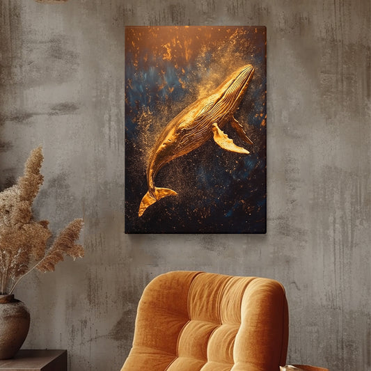 Golden Humpback Whale Canvas Print ArtLexy 1 Panel 16"x24" inches 