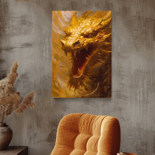 Roaring Flame Dragon Canvas Print ArtLexy 1 Panel 16"x24" inches 