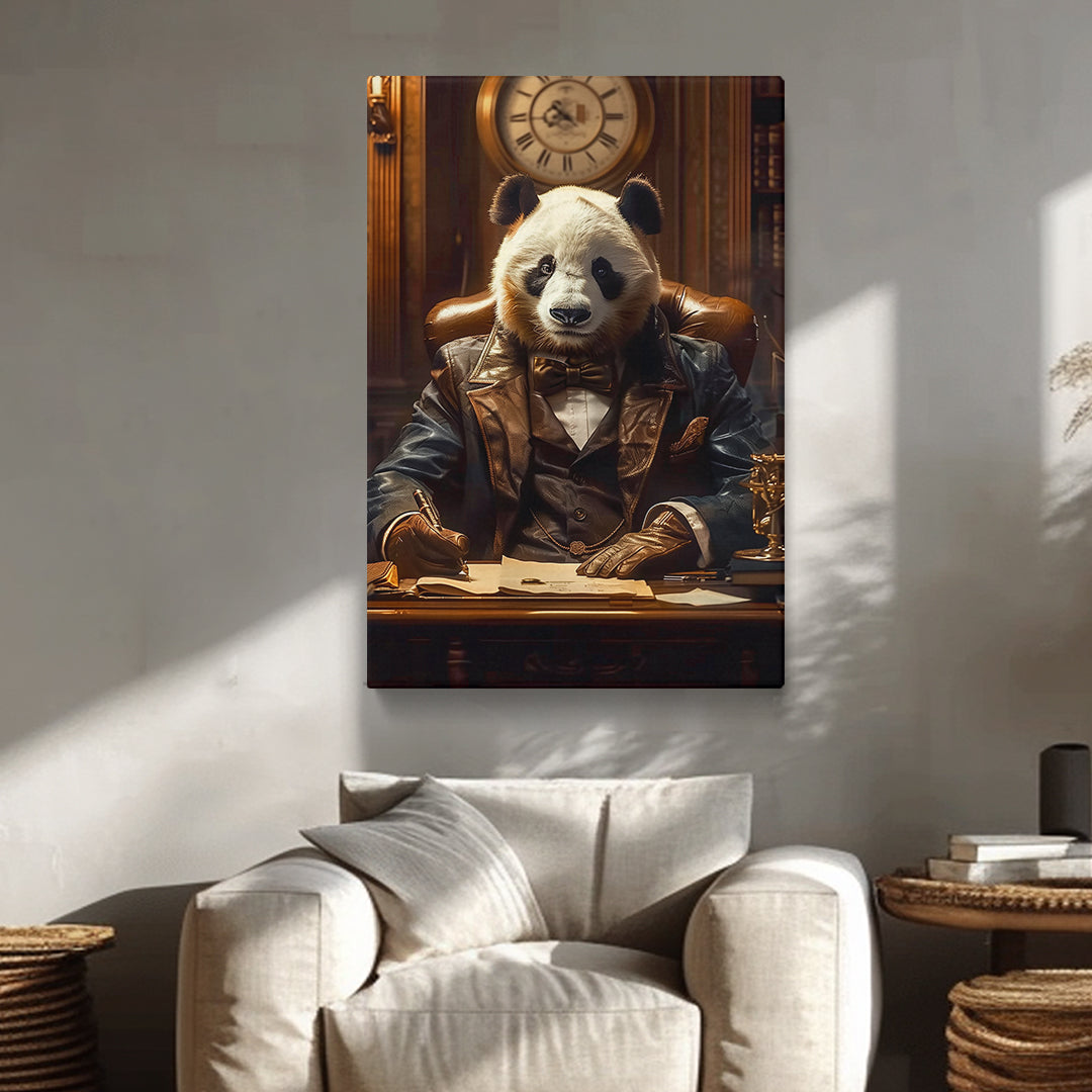 Executive Panda in Suit Portrait Canvas Print ArtLexy   