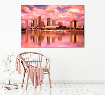 Amazing Sunset Tampa Florida Canvas Print ArtLexy 1 Panel 24"x16" inches 