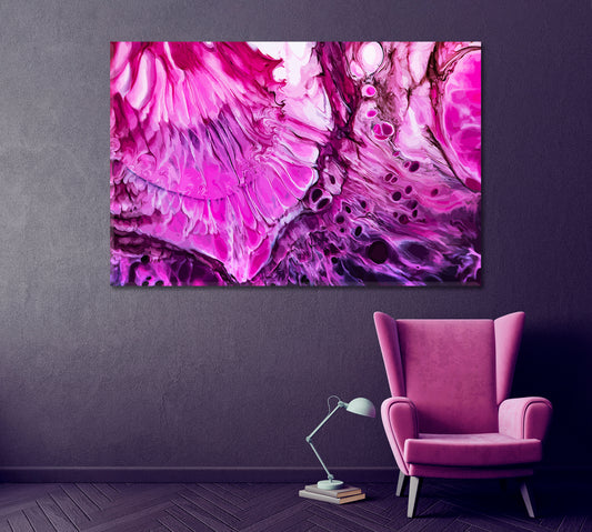 Luxury Fuchsia Marble Canvas Print ArtLexy 1 Panel 24"x16" inches 