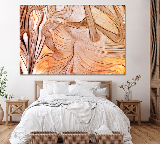 Brown Vector Abstraction Canvas Print ArtLexy 1 Panel 24"x16" inches 