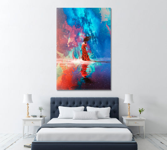 Woman Standing on Water Canvas Print ArtLexy 1 Panel 16"x24" inches 