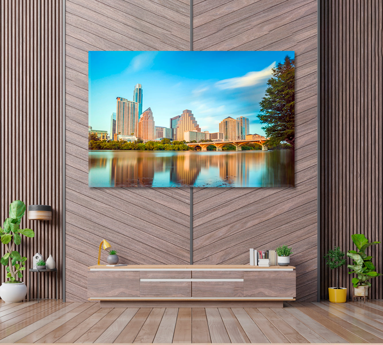 Austin Texas Downtown Skyline Canvas Print ArtLexy 1 Panel 24"x16" inches 