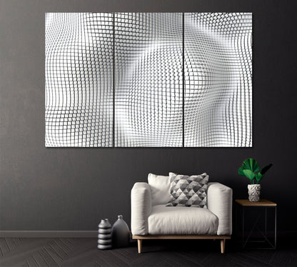 Abstract White Cubes Canvas Print ArtLexy 3 Panels 36"x24" inches 