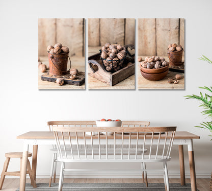 Set of 3 Walnuts Canvas Print ArtLexy   
