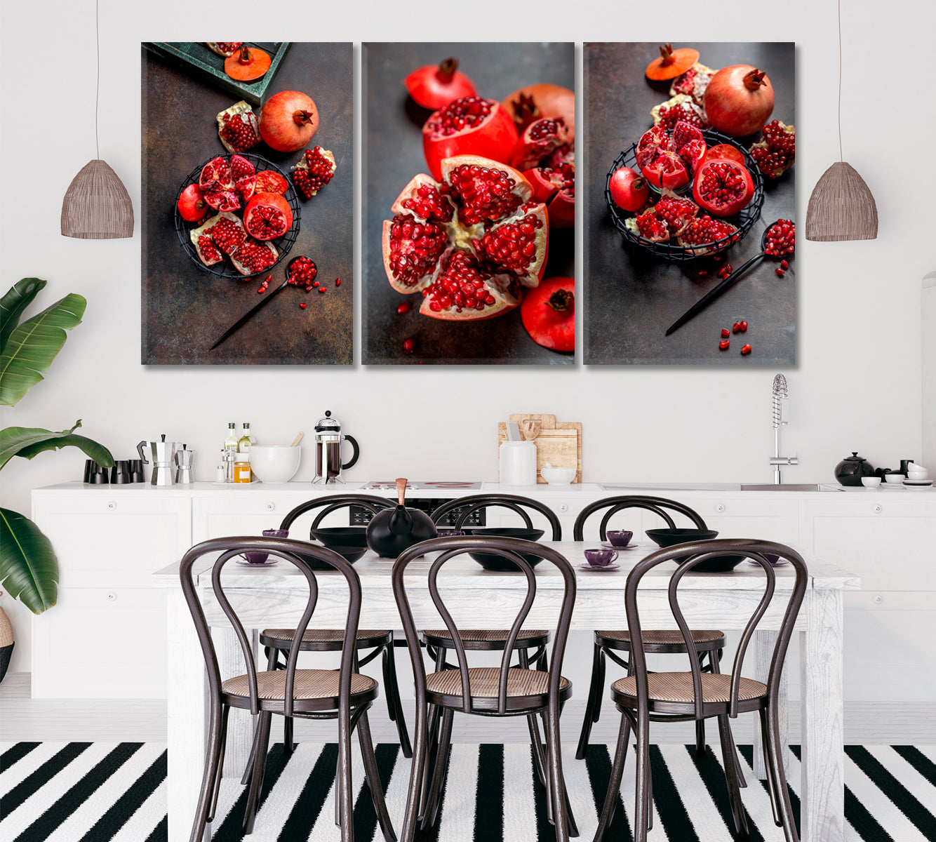 Set of 3 Pomegranates Canvas Print ArtLexy