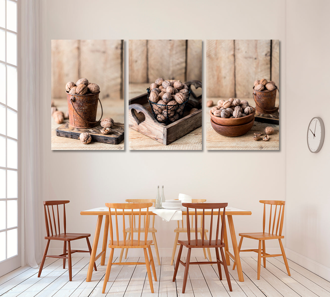 Set of 3 Walnuts Canvas Print ArtLexy   