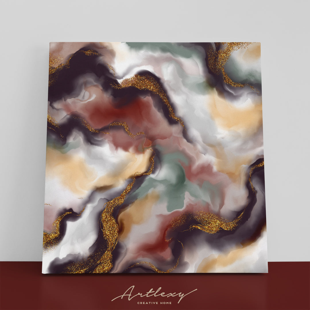 Multicolor Marble Abstract Splash Canvas Print ArtLexy