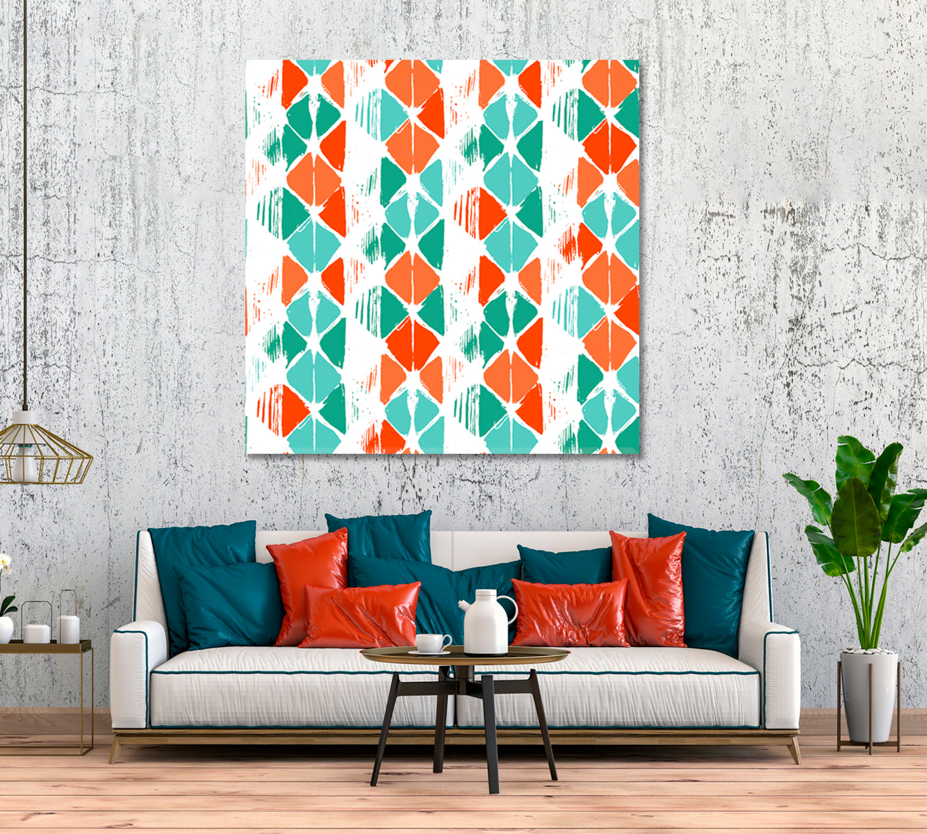 Abstract Rhombus Mosaic Canvas Print ArtLexy