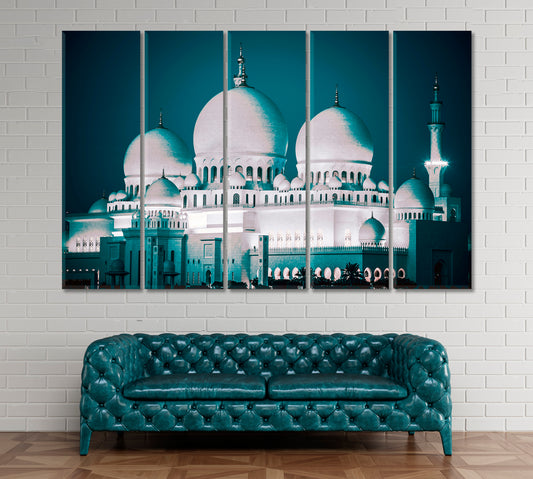 Sheikh Zayed Grand Mosque UAE Canvas Print ArtLexy 5 Panels 36"x24" inches 