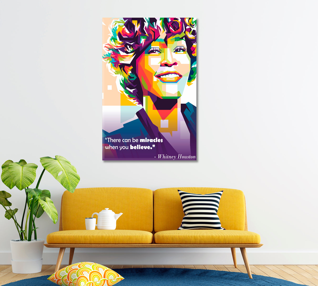 Whitney Houston Portrait Canvas Print ArtLexy