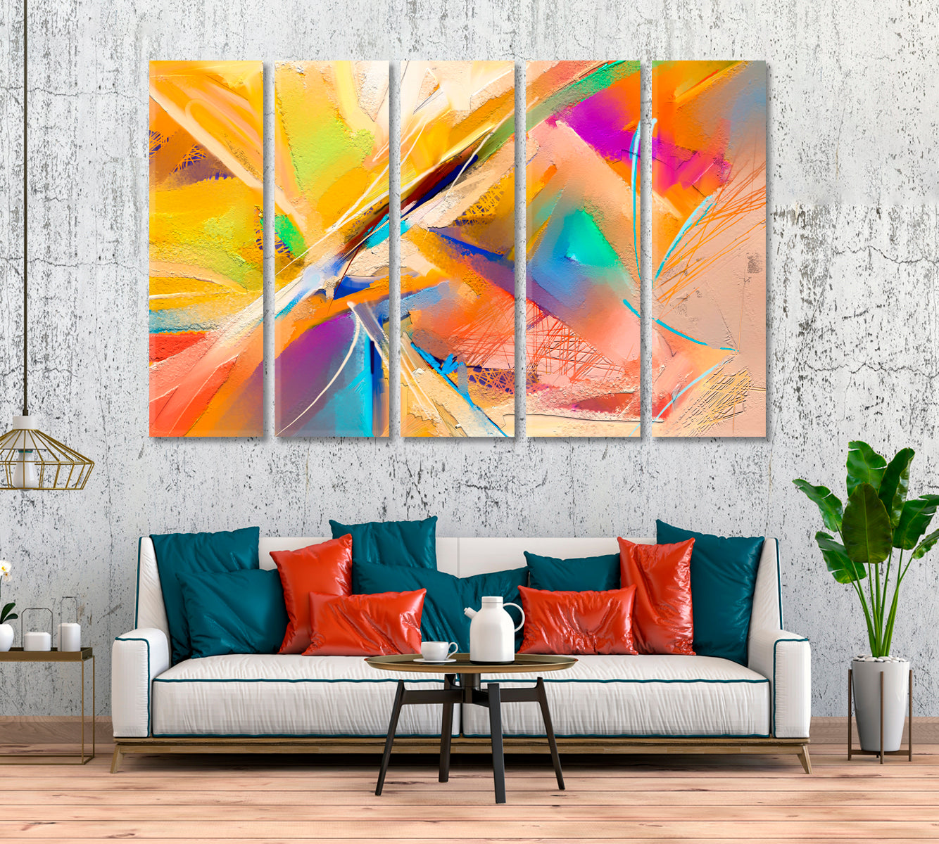 Abstract Modern Colorful Brush Stroke Canvas Print ArtLexy   
