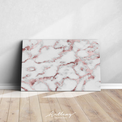 Elegant White Marble with Rose Gold Veins Canvas Print ArtLexy   