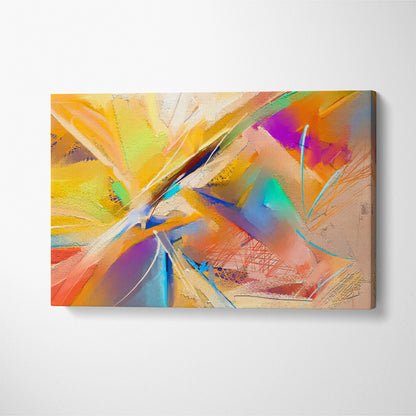 Abstract Modern Colorful Brush Stroke Canvas Print ArtLexy 1 Panel 24"x16" inches 