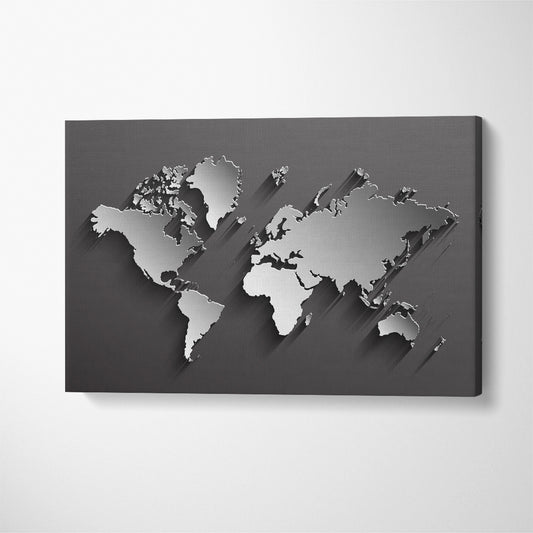 Minimalist World Map Canvas Print ArtLexy 1 Panel 24"x16" inches 