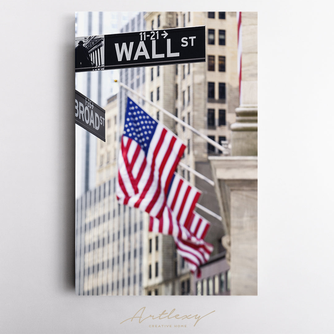 Wall Street Sign New York Canvas Print ArtLexy