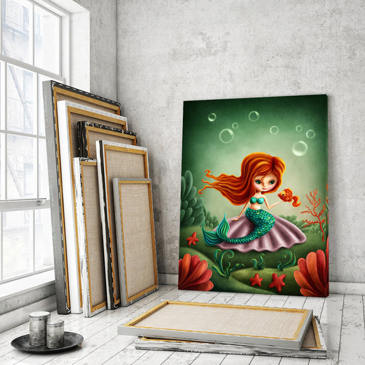 Little Mermaid Canvas Print ArtLexy 1 Panel 16"x24" inches 