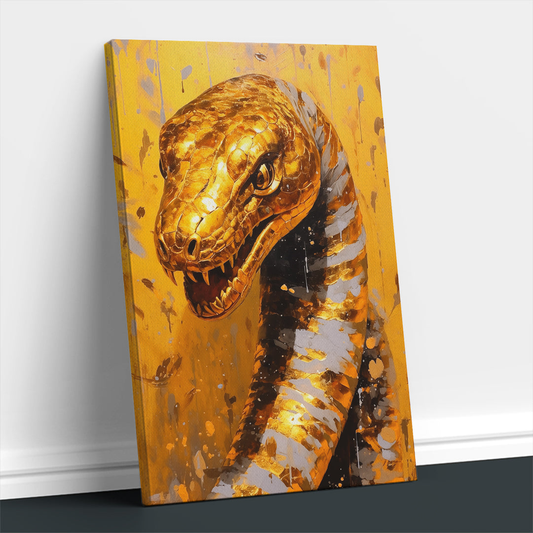 Striking Golden Snake Canvas Print ArtLexy   