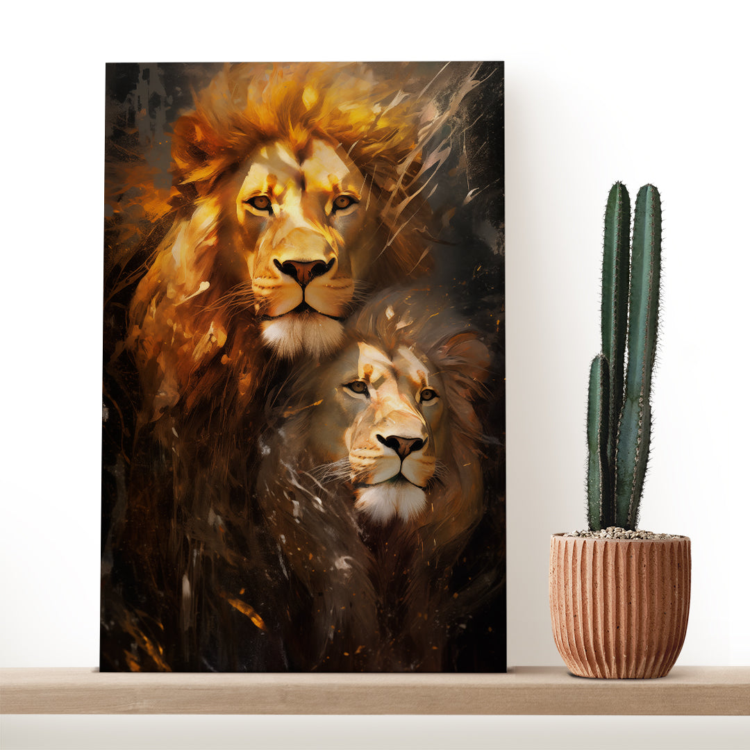 Majestic Lion Duo Canvas Print ArtLexy   
