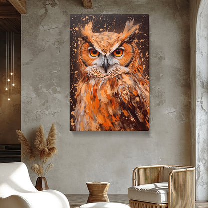 Intense Owl Stare Canvas Print ArtLexy 1 Panel 16"x24" inches 