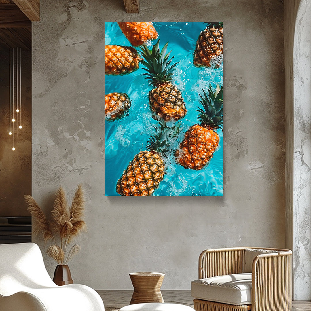 Sunny Pineapple Pool Party Canvas Print ArtLexy   