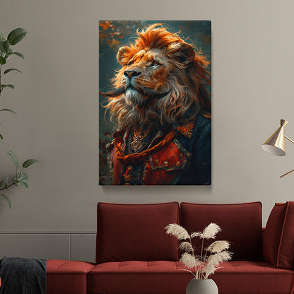 Noble Lion in Royal Garb Canvas Print ArtLexy   