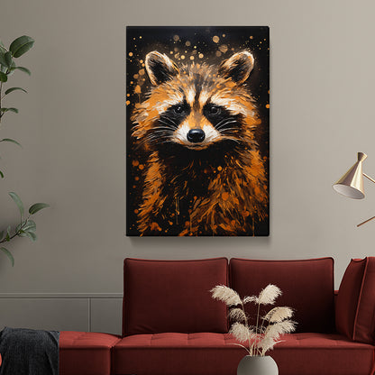 Curious Raccoon Gaze Canvas Print ArtLexy 1 Panel 16"x24" inches 