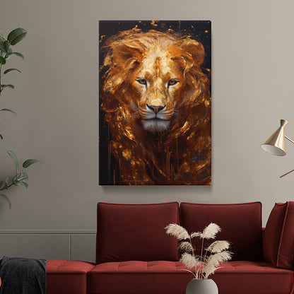 Majestic Golden Lion Portrait Canvas Print ArtLexy   