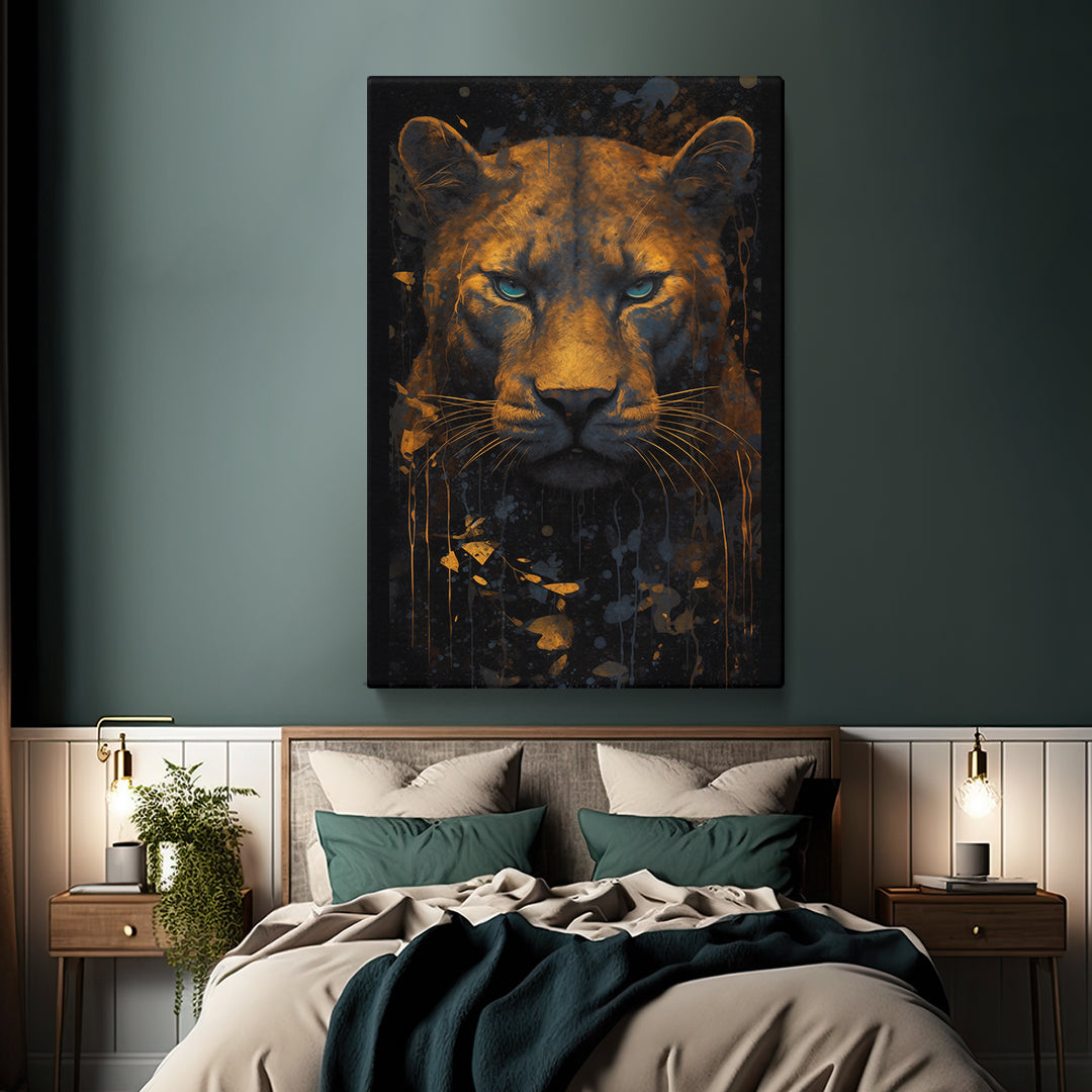 Commanding Lioness Gaze Canvas Print ArtLexy 1 Panel 16"x24" inches 